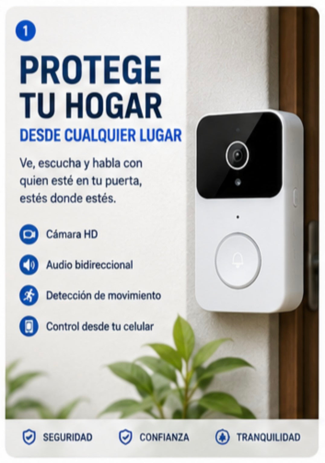 SMART DOORBELL TIMBRE INALAMBRICO CON CAMARA WIFI